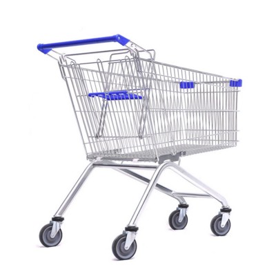 145 L capacity modern shopping trolley European Herringbone metal hand cart can be custom